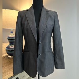 Anne Klein 2 Button Gray Pinstriped Jacket - Size 2